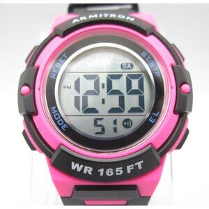 Women Armitron Pro Quartz WR Digital 36mm Round Watch (H906) "New Battery"